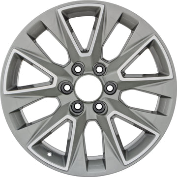 Set of 4 New 20" 2019-2021 Chevrolet Silverado 1500 Machined and Light Grey Replacement Alloy Wheels