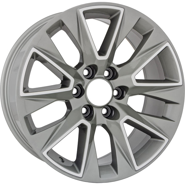 New 20" 2019-2021 Chevrolet Silverado 1500 Machined and Light Grey Replacement Alloy Wheel - 5919