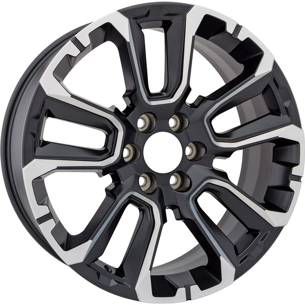 New 22" 2022-2024 Chevrolet Suburban Black Machined Replacement Alloy Wheel - 14088